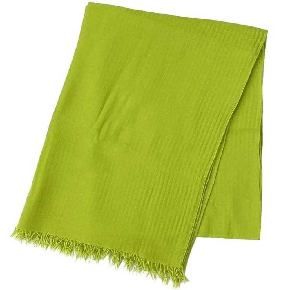 Hermes scarf ec-23213 light green 80% cashmere 20% wool HERMES yellow lap bla...